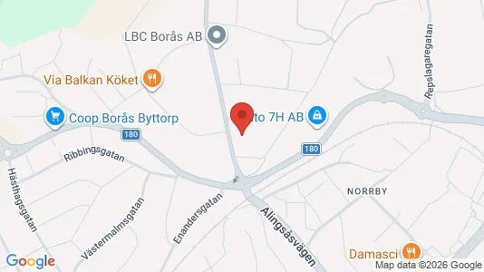 Kontorslokaler att hyra i Borås - kort over placeringen