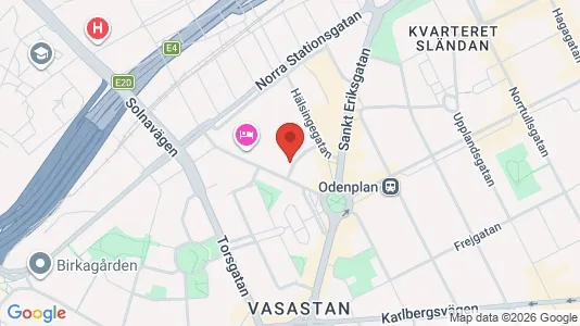 Kontorslokaler att hyra i Vasastan - kort over placeringen