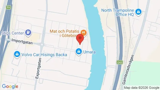 Industrilokaler att hyra i Göteborg Östra - kort over placeringen