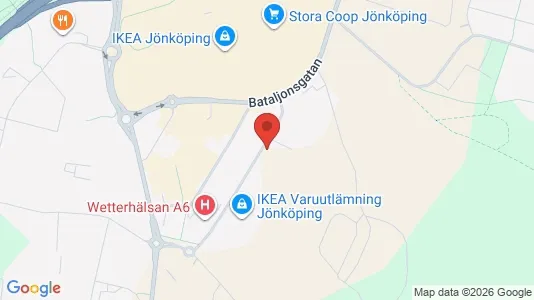 Kontorslokaler att hyra i Jönköping - kort over placeringen