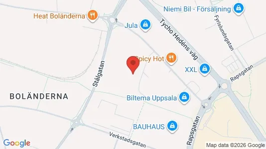 Kontorslokaler att hyra i Uppsala - kort over placeringen