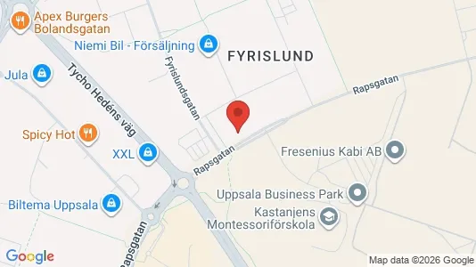Industrilokaler att hyra i Uppsala - kort over placeringen