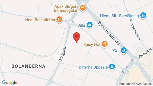 Industrilokaler att hyra i Uppsala - kort over placeringen