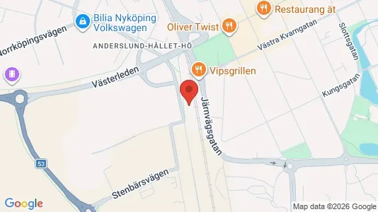 Industrilokaler att hyra i Nyköping - kort over placeringen