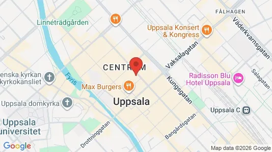 Kontorslokaler att hyra i Uppsala - kort over placeringen