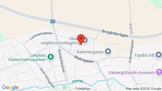 Affärslokaler att hyra i Skara - kort over placeringen