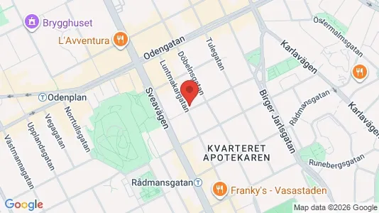 Kontorslokaler att hyra i Vasastan - kort over placeringen