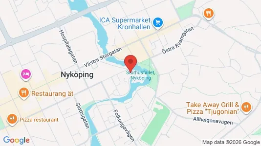 Kontorslokaler att hyra i Nyköping - kort over placeringen