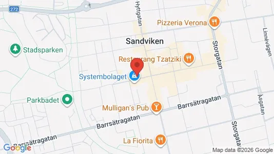 Lagerlokaler att hyra i Sandviken - kort over placeringen