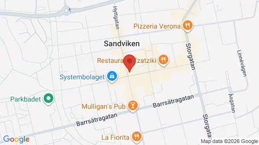 Kontorslokaler att hyra i Sandviken - kort over placeringen