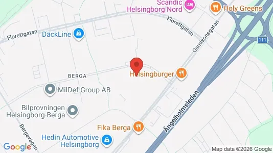 Industrilokaler att hyra i Helsingborg - kort over placeringen