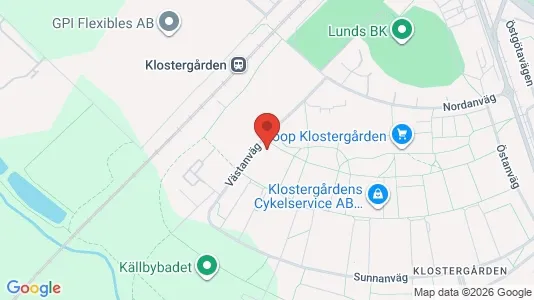 Kontorslokaler att hyra i Lund - kort over placeringen