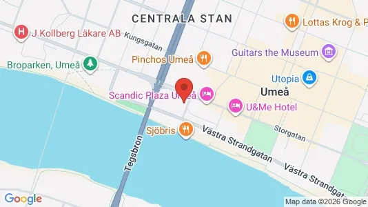 Kontorslokaler att hyra i Umeå - kort over placeringen