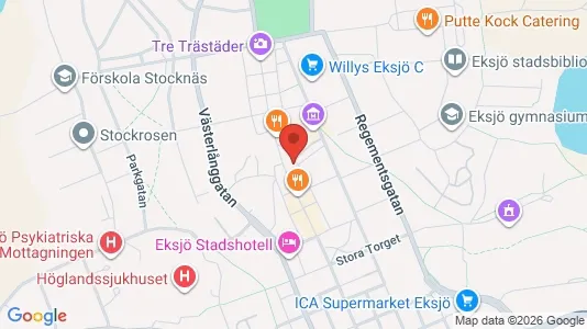 Affärslokaler till försäljning i Eksjö - kort over placeringen