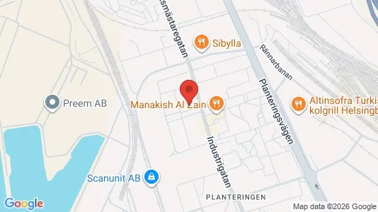 Affärslokaler att hyra i Helsingborg - kort over placeringen