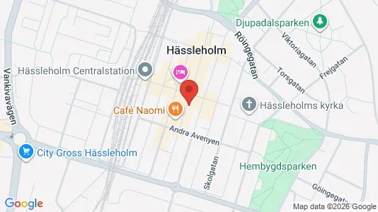 Affärslokaler att hyra i Hässleholm - kort over placeringen