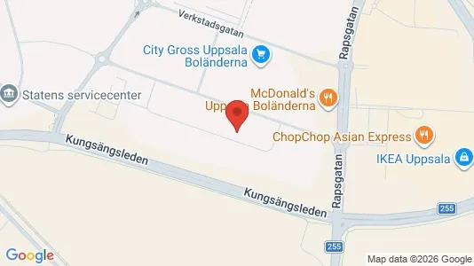 Lagerlokaler att hyra i Uppsala - kort over placeringen