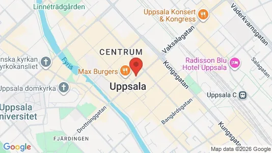 Kontorslokaler att hyra i Uppsala - kort over placeringen
