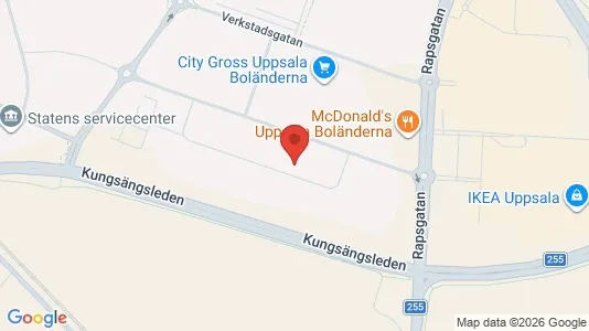 Industrilokaler att hyra i Uppsala - kort over placeringen