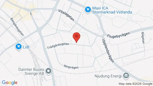 Affärslokaler till försäljning i Vetlanda - Bild från Google Street View