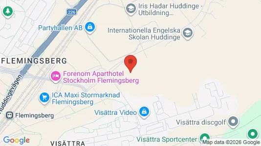 Industrilokaler att hyra i Huddinge - kort over placeringen