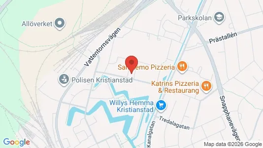 Kontorslokaler att hyra i Kristianstad - kort over placeringen