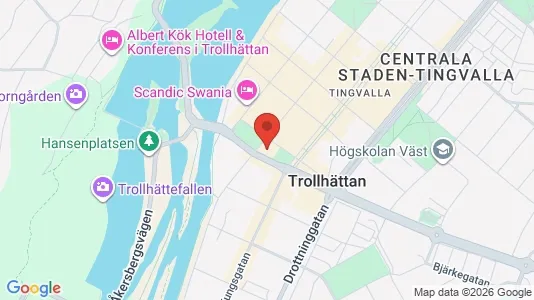 Kontorslokaler att hyra i Trollhättan - kort over placeringen