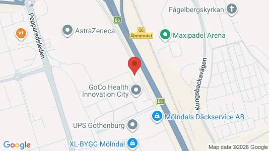 Kontorslokaler att hyra i Mölndal - kort over placeringen