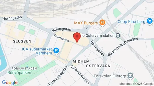 Kontorslokaler att hyra i Malmö Centrum - kort over placeringen