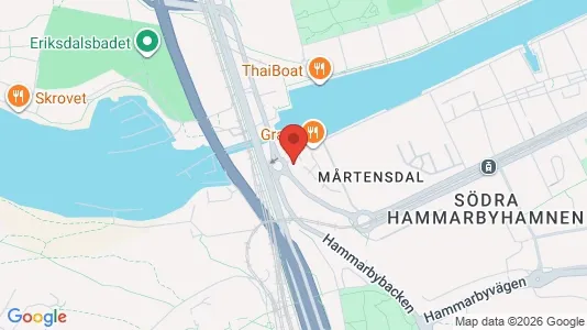 Kontorslokaler att hyra i Hammarbyhamnen - kort over placeringen