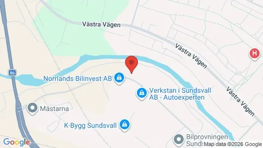 Kontorslokaler att hyra i Sundsvall - kort over placeringen