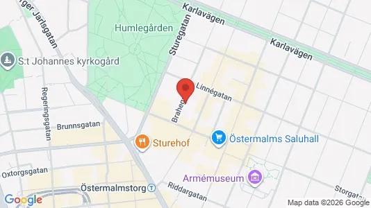 Kontorslokaler att hyra i Östermalm - kort over placeringen