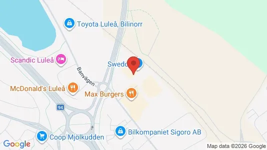 Kontorslokaler att hyra i Luleå - kort over placeringen