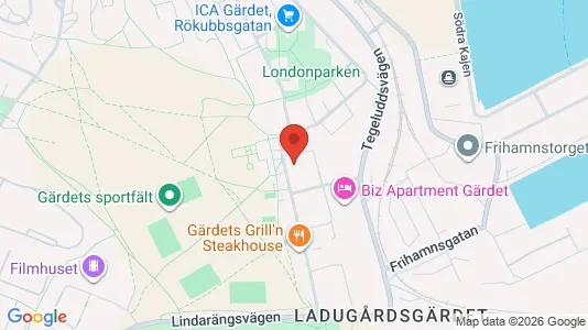 Kontorslokaler att hyra i Gärdet/Djurgården - kort over placeringen