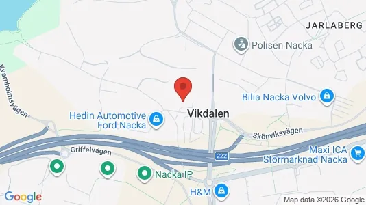 Kontorslokaler att hyra i Nacka - kort over placeringen