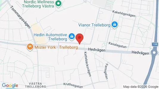 Industrilokaler att hyra i Trelleborg - kort over placeringen