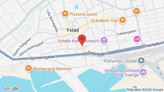 Kontorslokaler att hyra i Ystad - kort over placeringen