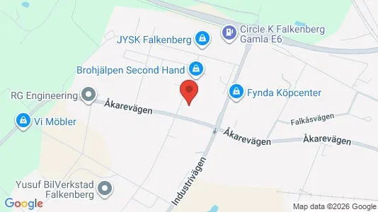 Lagerlokaler att hyra i Falkenberg - kort over placeringen