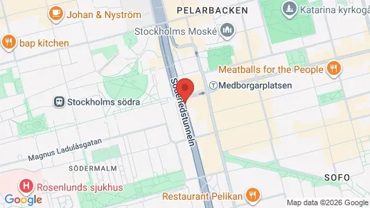 Kontorslokaler att hyra i Södermalm - kort over placeringen