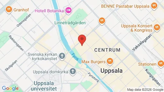 Kontorslokaler att hyra i Uppsala - kort over placeringen