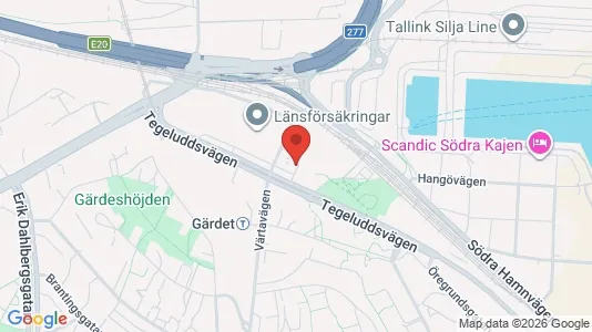 Kontorslokaler att hyra i Gärdet/Djurgården - kort over placeringen