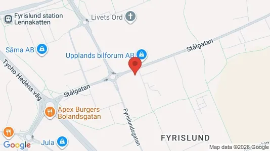 Kontorslokaler att hyra i Uppsala - kort over placeringen