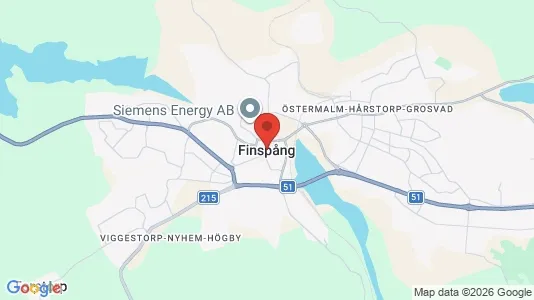 Butikslokaler att hyra i Finspång - kort over placeringen