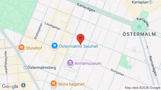 Kontorslokaler att hyra i Östermalm - kort over placeringen