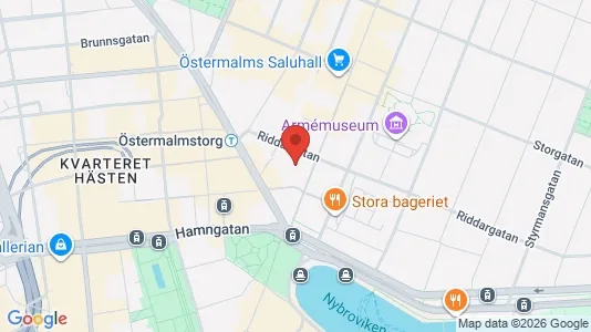 Kontorslokaler att hyra i Östermalm - kort over placeringen