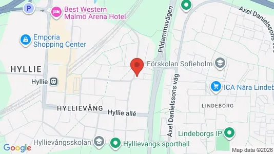 Kontorslokaler att hyra i Hyllie - kort over placeringen