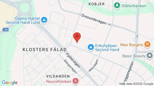 Kontorslokaler att hyra i Lund - kort over placeringen