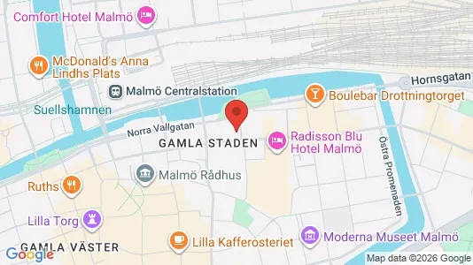 Kontorslokaler att hyra i Malmö Centrum - kort over placeringen