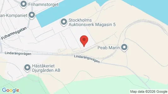 Industrilokaler att hyra i Gärdet/Djurgården - kort over placeringen