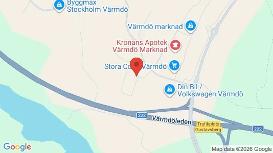Industrilokaler att hyra i Värmdö - kort over placeringen